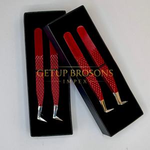 Meilleures extensions de cils anti-magnétiques GETUP BROSONS IMPEX 90 degrés, revêtement en poudre rouge, paillettes argentées, design cœur sur le côté arrière, volume intense - Product Image 3