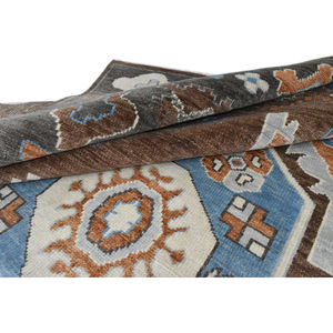 Alfombra de Lana de Alta Calidad con Diseño Floral Abstracto, Anudada a Mano, Antideslizante, Interior, Cómoda, Acogedora, Moderna, con Base de Látex en Tono Óxido, para Todos los Estilos de Hogar - Product Image 4