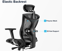 SIHOO V1 Convient aux grandes morphologies Chaise de bureau ergonomique en maille avec dossier bionique Chaise de patron avec repose-pieds