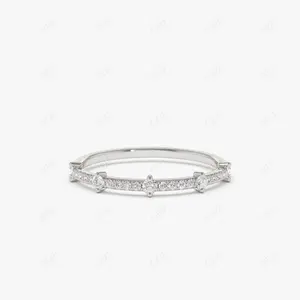 Round Cut Lab Grown Diamond Wedding Band Half Eternity Matching Stacking Diamond Band Manufacturer and Supplier in India