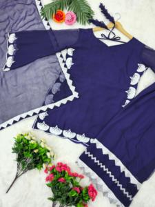 Elegante bordado Salwar Kameez indio pakistaní diseñador Plazzo traje para adultos pesado boda fiesta Casual y ropa Casual - Product Image 5