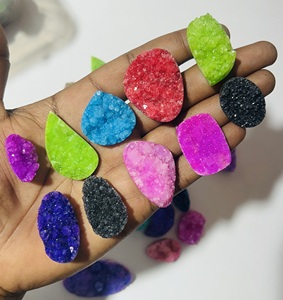 Piedras preciosas sueltas Druzy de ágata Natural de tamaño personalizado, fabricación de joyas creativas de colores mezclados, piedras preciosas Durzy únicas, precio al por mayor, - Product Image 3