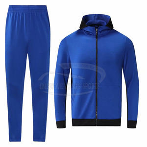 Survêtement de l'équipe bleu personnalisé de haute qualité coupe décontractée tenue d'entraînement de jogging grande taille à la mode ajusté impression logo respirant - Product Image 1
