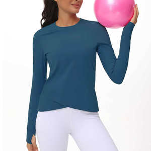 Camisa de compresión para mujer, capa Base, ropa deportiva de cuello completo, ropa para correr para mujer, ropa para correr, Top - Product Image 5