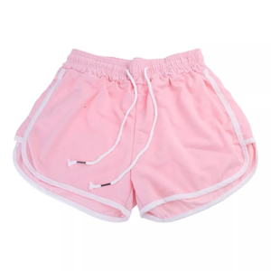 Gran oferta, nuevo estilo, Material de algodón, pantalones cortos informales de verano para mujer, pantalones cortos deportivos de cintura elástica de pierna ancha de Color sólido para correr - Product Image 5
