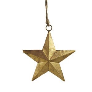 Étoile à suspendre exclusive en métal plaqué or, tenture murale en métal pour la décoration de Noël, prix de gros - Product Image 2