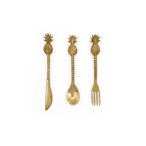 Ensemble de couverts en laiton fabuleux, style royal moderne de luxe, compatible lave-vaisselle et écologique, bords lisses pour le petit-déjeuner, le déjeuner et le dîner - Product Image 3