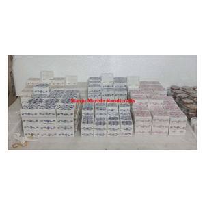 Classy Flower Inlay Art Handmade Marble Inlay <b>Box</b> With MOP Sea Shell Floral Design Rectangle Shape For Super Stone Craft Gifting - Product Image 1