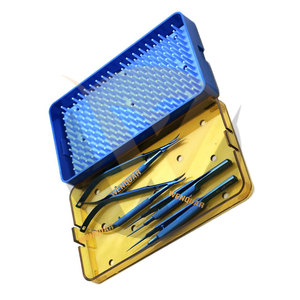 Set de Microcirugía Oftálmica, Pinzas y Tijeras de Acero Inoxidable, Kit Manual, Portaagujas de Titanio Azul, Instrumentos Wenquar - Product Image 5