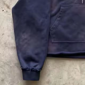 La más nueva Sudadera con capucha de cuarto de cremallera desgastada Boxy Fit Acid Wash Oversized Sun Faded mens half zip hoodies - Product Image 3