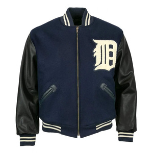 Letterman College Jacket Full Bordado Tigers Vintage Lana Cuerpo Mangas de cuero Béisbol Bomber Varsity Jacket - Product Image 2