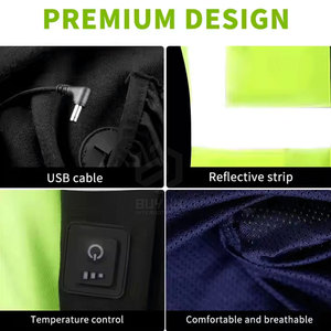 Sweat à capuche de sécurité routière haute visibilité, imperméable et respirant pour homme avec fermeture éclair – Meilleur prix - Product Image 6