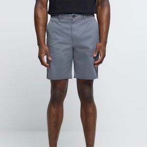Short Chino Slim 98% coton 2% élasthanne gris avec poches latérales et boutons et fermeture éclair - Product Image 2
