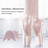 Zapatillas de Ballet con Punta en Oro/Negro, Parte Superior de Satén, Forro de Algodón, Suela de Cuero Genuino para Niñas y Niños, Disponibles en Stock