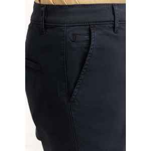 Pantalones Cortos de Cintura Media 100% Algodón Azul Marino MN-SHT-SS23-003, Pantalones Cortos Lisos Teñidos, Pantalones Cortos Cargo hasta la Rodilla con Spandex, Talla XXS - Product Image 3