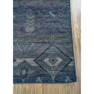 AKWL-1058(CS-01) Alfombra Clásica de Lana Azul Tomillo con Patrón Geométrico Abstracto, Rectangular Grande para Pasillo o Sala de Estar, Anudada a Mano - Product Image 4