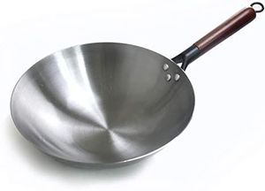Sartén Kadai y Wok de Metal puro hecha a mano, ideal para comidas indias auténticas, salteado, freír y cocinar todos los días a buen precio - Product Image 5