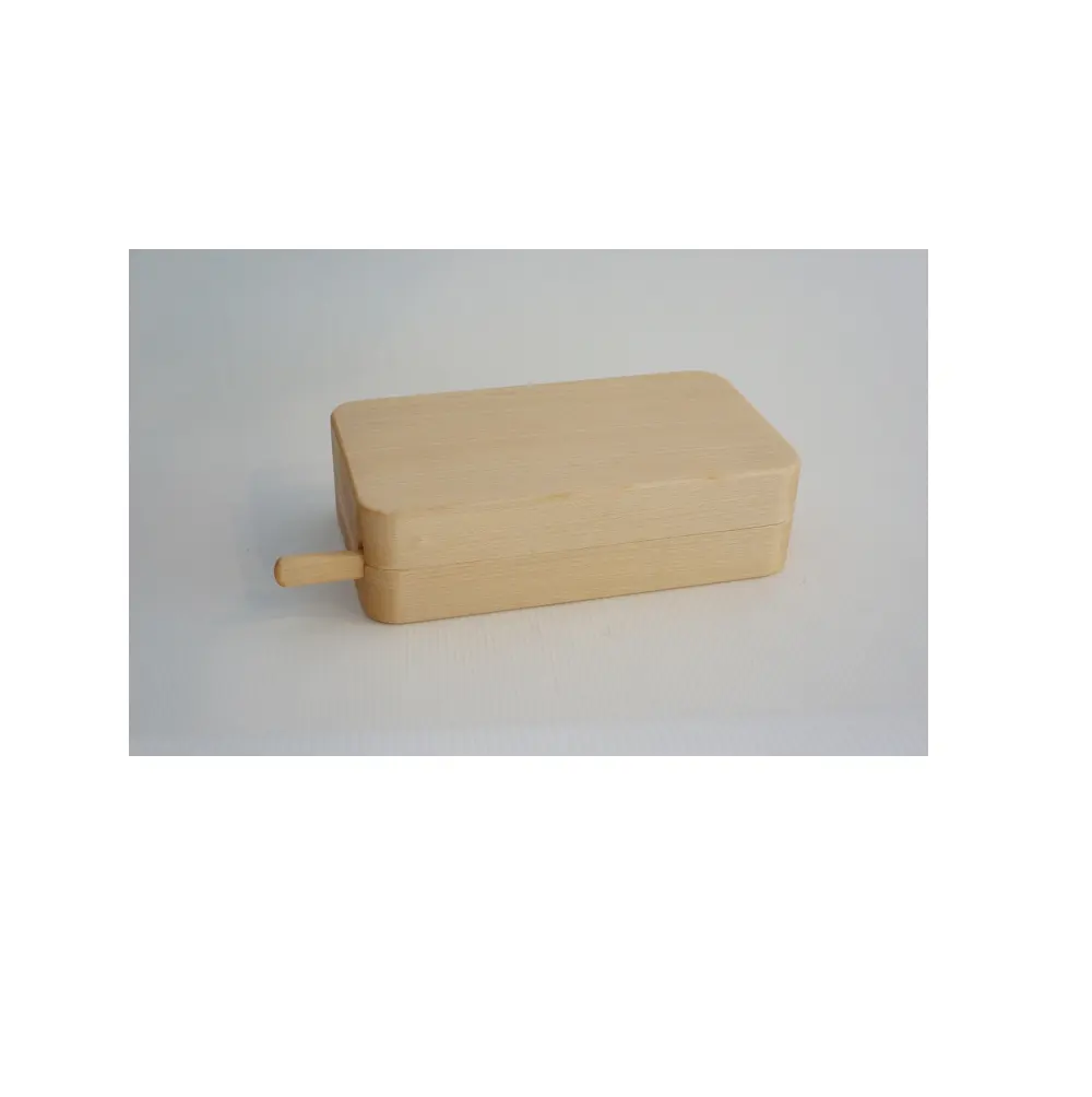 ナイフ付きカバー付きの環境にやさしい大きな木製バターボックス製品の正方形の形状とカスタマイズされたサイズのピース