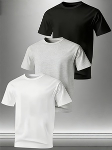 Camiseta de Algodón Lisa Personalizada con Serigrafía de Logotipo Frontal, Talla Grande para Hombre, Transpirable y de Secado Rápido, Tejido Jersey de 220g - Product Image 4