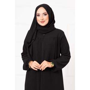 ชุดอาบายาแบบมีขนสีดำสวมใส่สบายสำหรับผู้หญิงชุดเดรสผ้าฝ้ายสไตล์พื้นเมืองแบบดั้งเดิมหรูหราขนาด XS - Product Image 4