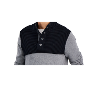 INC International Concepts Maglione da uomo XX-Large grigio color block con collo a lupetto e decorazione con bottoni - Product Image 2