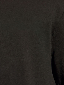 Sudadera negra de cuello redondo con mangas largas Jersey liso de color sólido Hecho de tela de mezcla de algodón suave Material cómodo - Product Image 4