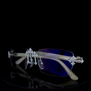 Gafas de Sol con Triple Cruz, Protección UV400, Cadena Cubana, Joyería Hip Hop, Regalo al por Mayor, Estilo Iced, Pasa el Test de Diamantes y Moissanita - Product Image 1