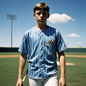 OEM Uniforme de béisbol Jersey Top Rayas Transpirable Forro Estampado Jersey Camisas Uniforme de béisbol Rayas Jersey Hombres Mujeres - Product Image 6