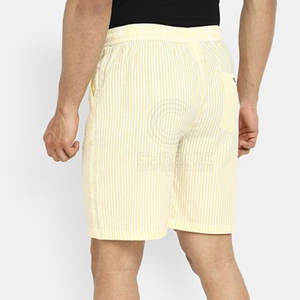 กางเกงขาสั้นผู้ชายเอวกลางทำจากผ้าฝ้าย100% ลำลองสีทึบสไตล์ใหม่ทำตามสั่ง - Product Image 3