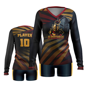 ชุดเครื่องแบบวอลเลย์บอลชุดกีฬาสำหรับผู้หญิงชุดกีฬาระบายอากาศได้เสื้อเล่นวอลเลย์บอลพิมพ์ซับลิเมชันเสื้อแขนยาว - Product Image 4