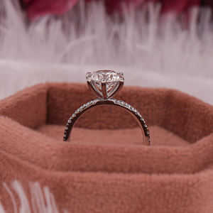 2.00CT Sólido 14KT Anillo de compromiso de oro Estilo de moda Lab Grown Diamond Pave Setting IGI Certified Accent Gift Ring Anillos finos - Product Image 5