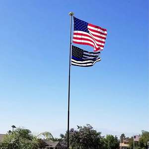 Paquete Combinado de Bandera Americana y Línea Azul Delgada, 3x5 Pies, Estrellas Bordadas, Banderas Estadounidenses para Exteriores, Resistentes para Uso en Exteriores - Product Image 1