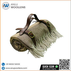 Venta caliente rayas espigas mostaza y Manta marrón natural a precio al por mayor - Product Image 4