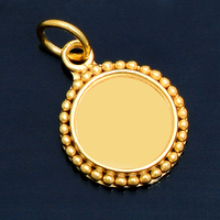 Composants de fabrication de bijoux DIY en argent sterling 925 faits à la main, coupelle ronde à bordure (Argent/Or/Or rose) pour pendentifs, bordure sphérique