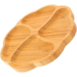 Plateau rond en bois de la plus haute qualité, plateau de service divisé en 6 sections, décoration de fêtes, pour les chips et les trempettes, à bon prix - Product Image 6