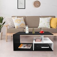 Table centrale en bois portable avec support ouvert de rangement et déflecteurs d'angle Article utilisable pour le restaurant et la maison au prix le plus bas