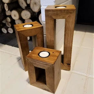 Support de bougie en bois, décoration d'intérieur, design moderne de luxe, couleur naturelle, haute qualité, personnalisable, best-seller - Product Image 1