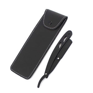 Maquinillas de afeitar de barbero de acero inoxidable de borde recto personalizadas para hombres, uso de barbero de Color negro, maquinilla de afeitar recta duradera para hombres - Product Image 6