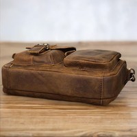 Sac messager pour ordinateur portable en cuir véritable 15'' - Classique, durable, grande capacité, fermeture éclair - Sac bandoulière unisexe pour affaires