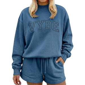 Pull molletonné décontracté pour femme en polyester/coton, col montant, séchage rapide, couleurs unies, tricot doux, personnalisable avec logo - Product Image 1