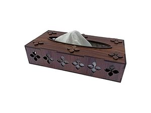 กล่องทิชชู่ไม้แกะสลักสไตล์วินเทจสำหรับเป็นของขวัญที่ใส่กระดาษทิชชู่จากไม้อะคาเซียธรรมชาติเนื้อเรียบจากโซนงานฝีมือส่งออก - Product Image 4