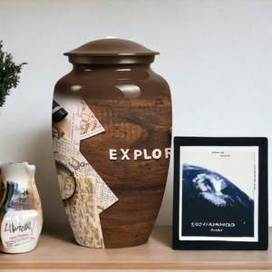 Urna única de explorador mundial para cenizas de adultos, urnas de cremación femeninas y masculinas para cenizas humanas, mujeres y hombres, urna funeraria de tamaño personalizado - Product Image 6