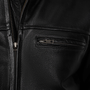 Men's Adrenaline Black Premium Leather Motorcycle Jacket Classy Waterproof Road Protected Motorbike Jacket For Men - Product Image 6