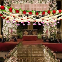 Kanopi bunga pengantin tradisional Jasmine Phoolon Ki ChadarPurple Ranunculus pernikahan pengantin India Pakistan Punjabi pernikahan