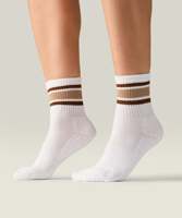JZVINA Chaussettes Pilates à forte adhérence Chaussettes Grippy à rayures personnalisées Femmes Longueur d'équipage pour l'entraînement au tapis de yoga Pilates Reformer