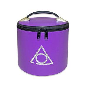 Masonic Fez Case Imitación de cuero púrpura Nuevo Alta calidad Personalizado New Regalia Crown Fez Shriner Cases - Product Image 2