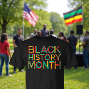 T-shirt Patriottica Afroamericana: La Storia Nera è la Storia Americana - Abbigliamento Promozionale - Product Image 1