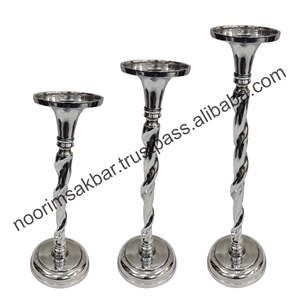 เชิงเทียนอลูมิเนียมทำด้วยมือพร้อมชุบนิกเกิลแท่นวางโลหะหรูหราสำหรับตกแต่งบ้านและงานแต่งงาน - Product Image 5