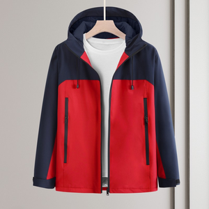 Men Hooded <b>Canvas</b> Slim Casual Winter Windbreaker Jacket Lightweight Breathable Quick Dry Front OEM Service Customized Colors - Product Image 1