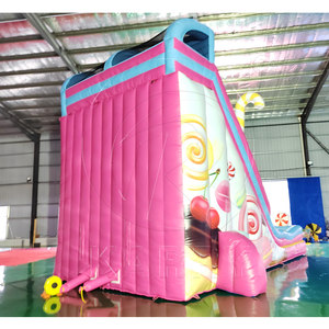 Château gonflable robuste avec toboggan double, qualité commerciale, pour intérieur et extérieur, thème bonbons, Moonwalk - Product Image 2